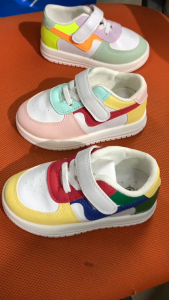 Colorful Patchwork Kids Sneakers - Cute Velcro Toddler Shoes for Boys & Girls