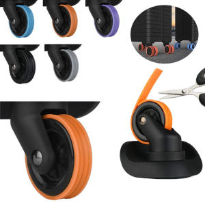 4Pcs Silicone Suitcase Wheel Protector Cuttable Wheel Cover Luggage Trolley Box Casters Cover For Reduce Noise