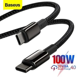 Baseus 1m/2m 100W Fast Charging USB C To USB Type C Cable USB-C USBC Type-C PD Cable For iphone 15 pro max MacBook iPad Xiaomi Mi 10 Pro Samsung