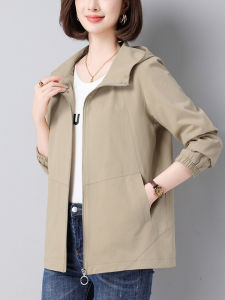 Pure Cotton Casual Jacket for Middle-Aged And Elderly Women Spring Autumn Large Size Loose Fit Moms Short Coat Windbreaker