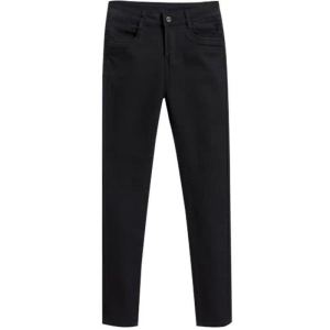 Fleece-lined Thick Jeans Womens Fall and Winter High Waist Slim Looking Skinny Pencil Pants Tight Stretch Cropped Gray Cotton Pants