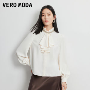 Vero Moda | Áo Sơ Mi Viền Ruffle Đính Hạt Lấp Lánh