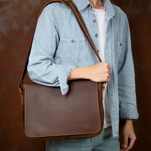Mantime | Vintage Crazy Horse Leather Mens Bag