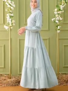 Gamis Polos Busui Friendly Bahan Adem Jatuh Simple Elegan Modern Remaja Wanita Terbaru