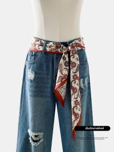 WEIAI | Korean Style Walnut Tie Waist Belt Long Scarf Waist Chain Decoration For Women With Skirts And Jeans Ethnic Style Polyester Fiber