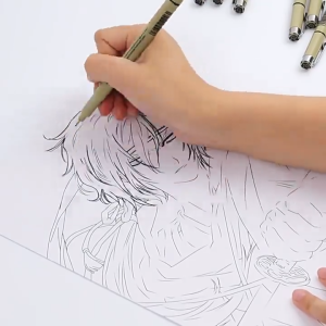 6/9/12 Pcs Waterproof Black Micron Pen Art Anime Hand Drawing Sketching Technical Drawing Pen