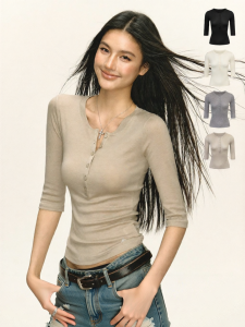 Ariseism | Áo Thun Slim Fit Harem Cổ Tròn Tay Ngắn