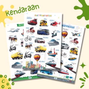 Poster Edukasi Anak - Kendaraan | Balita PAUD TK SD | BAGUS MURAH LUCU