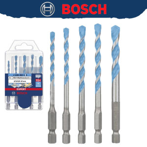 Bosch | Bosch Expert Hex-9 Multi-Construction Drill Bit Set 4/5/6/8mm Sizes Carbide Tip for Tile Wood Metal Masonry Renovation