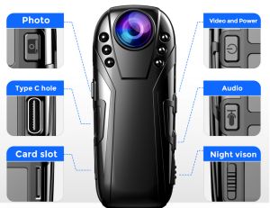 BOBLOV L02 HD 1080P Mini Camera Action Camera 256GB IR Night Vision Body Camera Video Audio Recorder Motion Detect Camcorder with 125° Wide Angle for Cycling Vlogging Sports