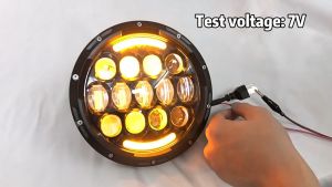 Braun Mall - Led ไฟหน้ารถยนต์ ไฟหน้า led 7 นิ้ว ไฟหน้าโคม 7 นิ้วไฟ 300W LED DRL กันน้ำสำหรับ SUV Jeep สำหรับรถยนต์รถออฟโรด 6000K  1PCS