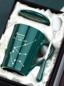 BOJINGLIPIN | Creative Ceramic Mug with Lid and Spoon