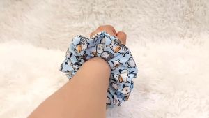 Scrunchy Baby Blue Cute Animals - Large