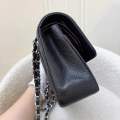(Pre-loved) Chanel Medium Classic Flap CF in Black Caviar and SHW (Model: A01112). 