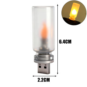 2Types USB Car Ambient Lamp Night Light 5V Led Flash Candles Light Bulb LED Lighting for Holiday Auto Interior Decoration