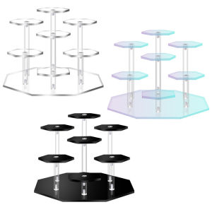 Black Acrylic Display Stand Toy Figure Doll Showcase Transparent Cylinder Storage Rack Internet Famous Toy Organizer