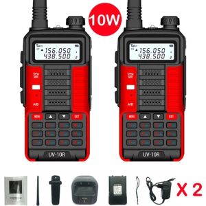 BAOFENG | 2PCS BaoFeng UV-10R V2 10W Long Range Walkie-Talkie Portable VHF UHF Dual Band Two Way CB Ham Radio Transceiver Two Way Radios