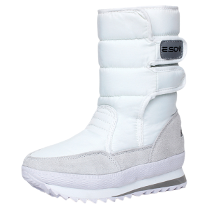 Womens Winter Thickened Fleece Lined Snow Boots Anti-slip Waterproof Cold Resistant Ski Boots Casual Mid-calf Booties