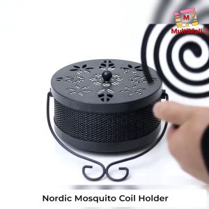 NORDIC Grey Holder  Mosquito coil holder|Floral coil holder| Mosquito coil box|Mosquito coil case|Mosquito coil and holder| Portable Mosquito coil holder| Outdoor mosquito coil holder case | Hollow coil holder