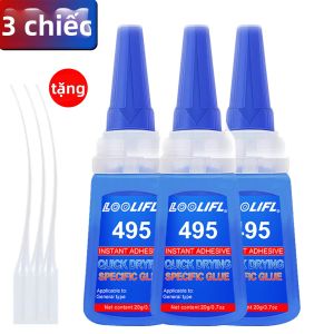 LOOLIFL | Keo Dán Siêu Dính 495 20g Cyanoacrylate Đa Năng Khô Nhanh Trong Suốt Dùng Cho Kim Loại Nhựa Gỗ Gốm Thủy Tinh - Dễ Sử Dụng Sửa Chữa Tự Làm