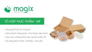 MFHD1N - Combo 100 hộp giấy kraft thực phẩm 600ml hộp đựng thức ăn nắp đậy màu nâu hộp gói đồ ăn mang đi