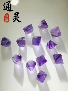 Natural Crystal Fluorite Miniature Sample Mineral DIY Bracelet Earring Jewelry Blue Green Purple Octahedron Feldspar Stone