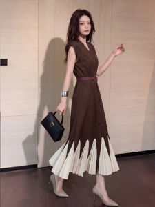 DANTING | French Retro Sleeveless Summer Dress Slim Waist