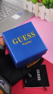 Box Exclusive Jam Tangan Guess Bulat VA-792HA / Jam Tangan Fashion Wanita Tali Rantai Diameter 38 cm