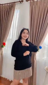 Sweater rajut wanita terbaru basic v-neck atasan wanita kekinian korea