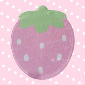 VIKAMA Sweet Strawberry Floor Mat Bedroom Bed Plush Anti-Slip Carpet Wardrobe Room Home Decoration Living Room Carpet