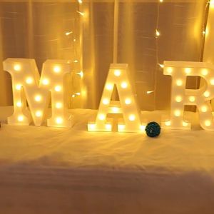 led26 Đèn hình chữ cái tiếng Anh đèn số đèn cầu hôn sắp xếp lời tỏ tình đèn trang trí tiệc sinh nhật và đám cưới