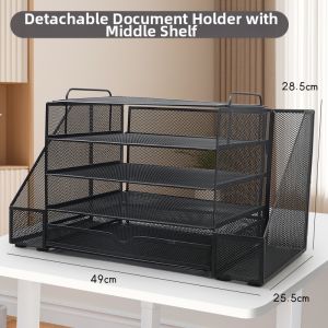 Good | Multi-Function File Organizer 3-Layer Standing Desk File Organizer