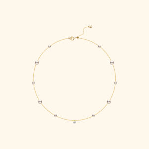 Helas | Flowing Nucleated Freshwater Pearl Necklace 14K Gold For Women