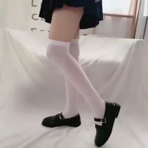 HIONE Knee High Socks Ladies Long Tube School Socks Black/White JK Over Knee Socks Women Basic Classic Versatile Long and Middle Tube Socks Girls