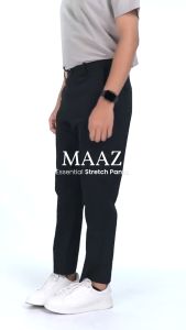 MAAZ GREY CELANA BAHAN PANJANG PRIA DEWASA LAKI LAKI FADKHERA ANKLE PANTS TAUPE SLIMFIT POLOS
