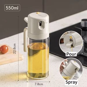 500ml Spray&Pour Dual-use Spray Bottle Oil Container Dispenser Leak-proof Oil Tank Glass Oil Bottle