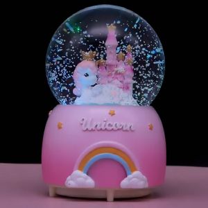 ลูกบอลคริสตัล Snowball ของสโนว์บอล การ์ตูนกระต่ายน่ารักกล่องดนตรีหมี ของขวัญ Creative Crystal Ball ส่ง Girls Girlfriends ของขวัญวันเกิดของขวัญ