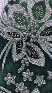 2026 Luxury African Lace Fabric 5 Yards Velvet Lace Beaded Tulle Lace Fabric Embroidered Nigerian Fabric for Wedding Dress