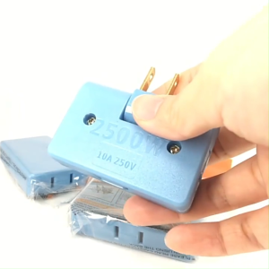 2-Prong180 Degree Extension Rotatable Socket 3 In1Extension Multi Plug Adapter 2500W Mini Converter