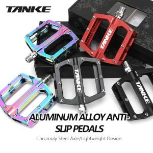 TANKE bicycle pedals ultralight aluminum alloy colorful anti-skid bearing mountain bike accessories MTB foot pedals folding bike