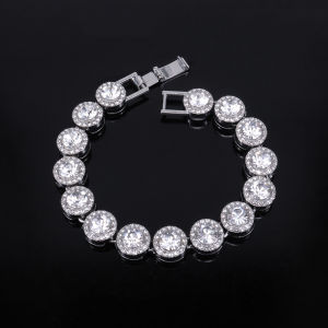 ZAKOL Hip Hop Trendy 12MM Width Round Rhinestone Tennis Bracelet Necklace Set for Women/Men Fashion Hippie Necklace Jewelry