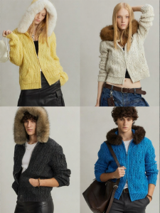 ULD | Detachable Folded Collar Hooded Fitted Jacquard Sweater Jacket