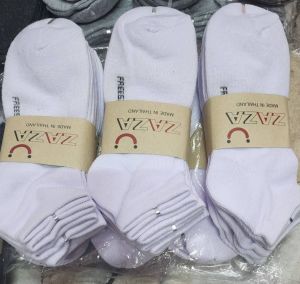 ถุงเท้าข้อสั้น ข้อเว้า ZAZA เนื้อหนานุ่ม เนื้อCotton 1 แพค มี 12 คู่ คละสี ใส่นิ่ม สบายเท้า