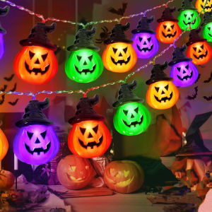 RGB Lights Pumpkin String Lights For Halloween Indoor Battery/Usb Operated Hanging Lamp Festival Decor Lights Outdoor 601