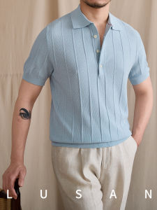 Commuter-friendly Polo Shirt Linen Tencel Short Sleeve