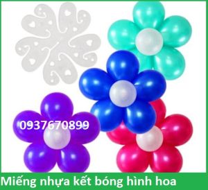 10 Miếng Kẹp nhựa tạo hình hoa bóng bay 5 cánh trang trí sinh nhật phông nền phòng cưới backdrop tiệc hpbd