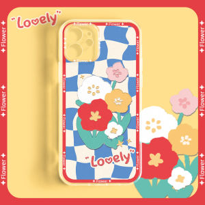 Color-Block Flower  12 Silicone Phone Case Womens Full-coverage Cute Artistic Transparent Protective Cover Mini