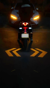 Motorcycle LED Turn Light With Steering Projection Motorcycle Flashing Indicator Directional Flasher 27 Lighting Mode