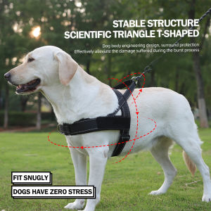 Reflective No-Pull Dog Training Vest Harness - Escape Proof Adjustable Saddle Harness for Small/Medium/Large Dogs Lightweight & Durable with Padded Handle (Black/Brown/Green)