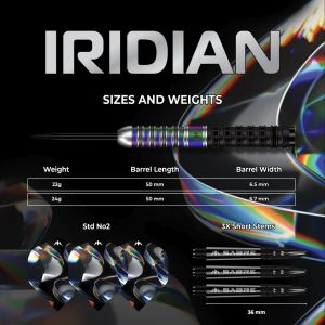 MISSION STEEL TIP DARTS - 22G/24G IRIDIAN BLACK & CORAL PVD 90% Tungsten Dart Set Original Steel Dart (ARROW DART KELULI)